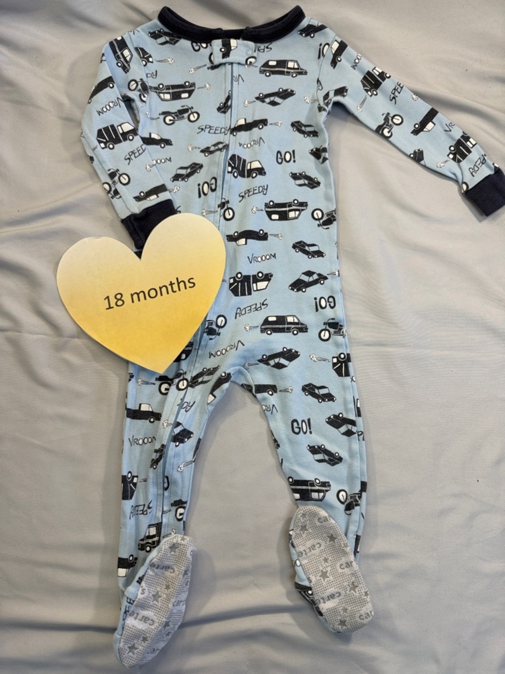 Carter's Blue and Black Baby Footed Pajamas